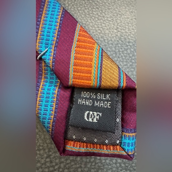 Ferucci Striped Multicolored Silk Tie - Picture 3 of 4